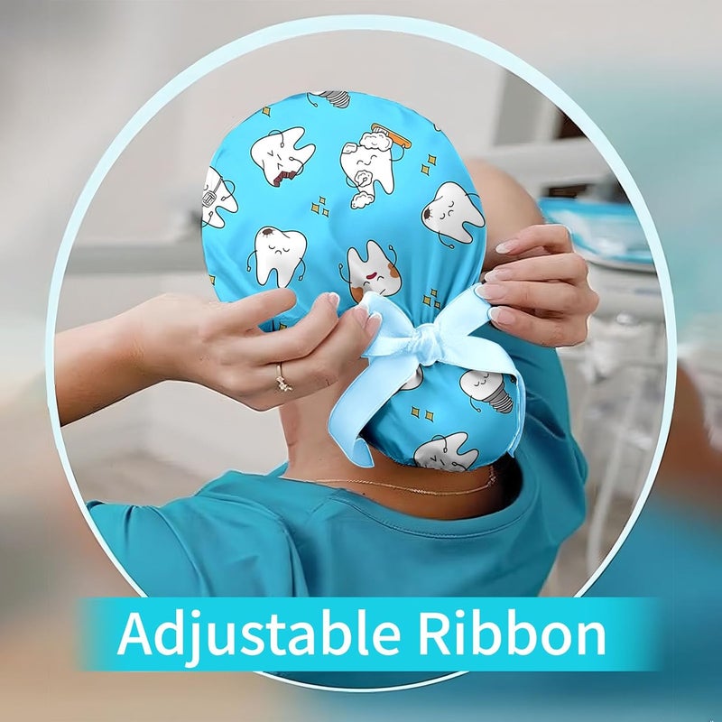 SnuggleHive قبعات فرك للرجال والنساء، قبعة ممرض مع حزام عرق وأزرار - قبعة جراحية قابلة للتعديل تناسب الأطباء والممرضين. - Image 3